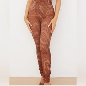 House of CB swirl mesh leggings L